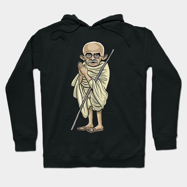 Mahatma Gandhi Hoodie by Mackaycartoons